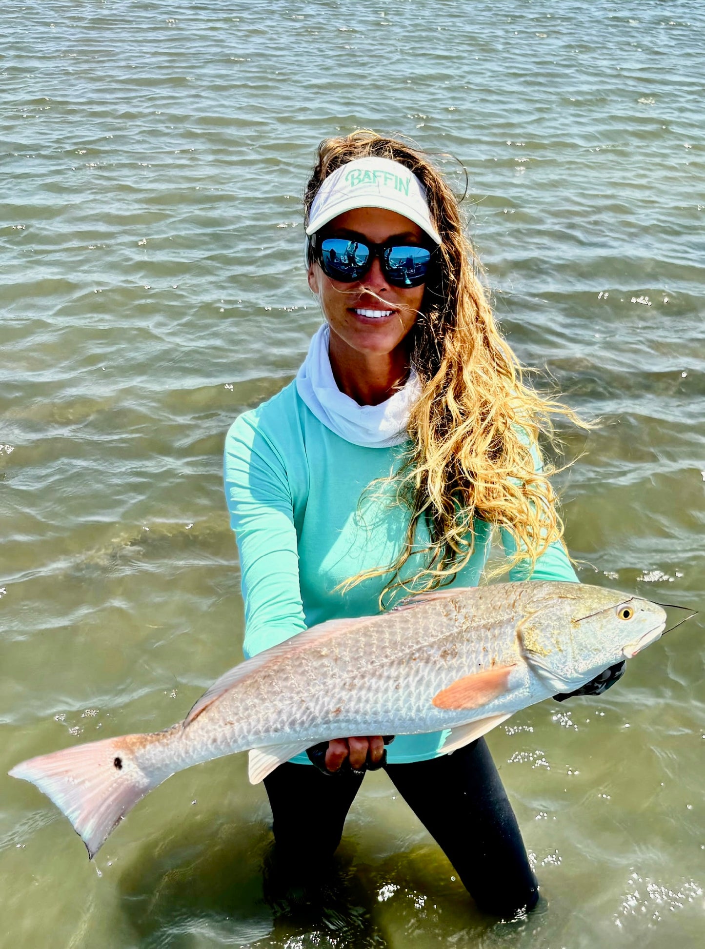 Women's Turquoise Performance Long-sleeve