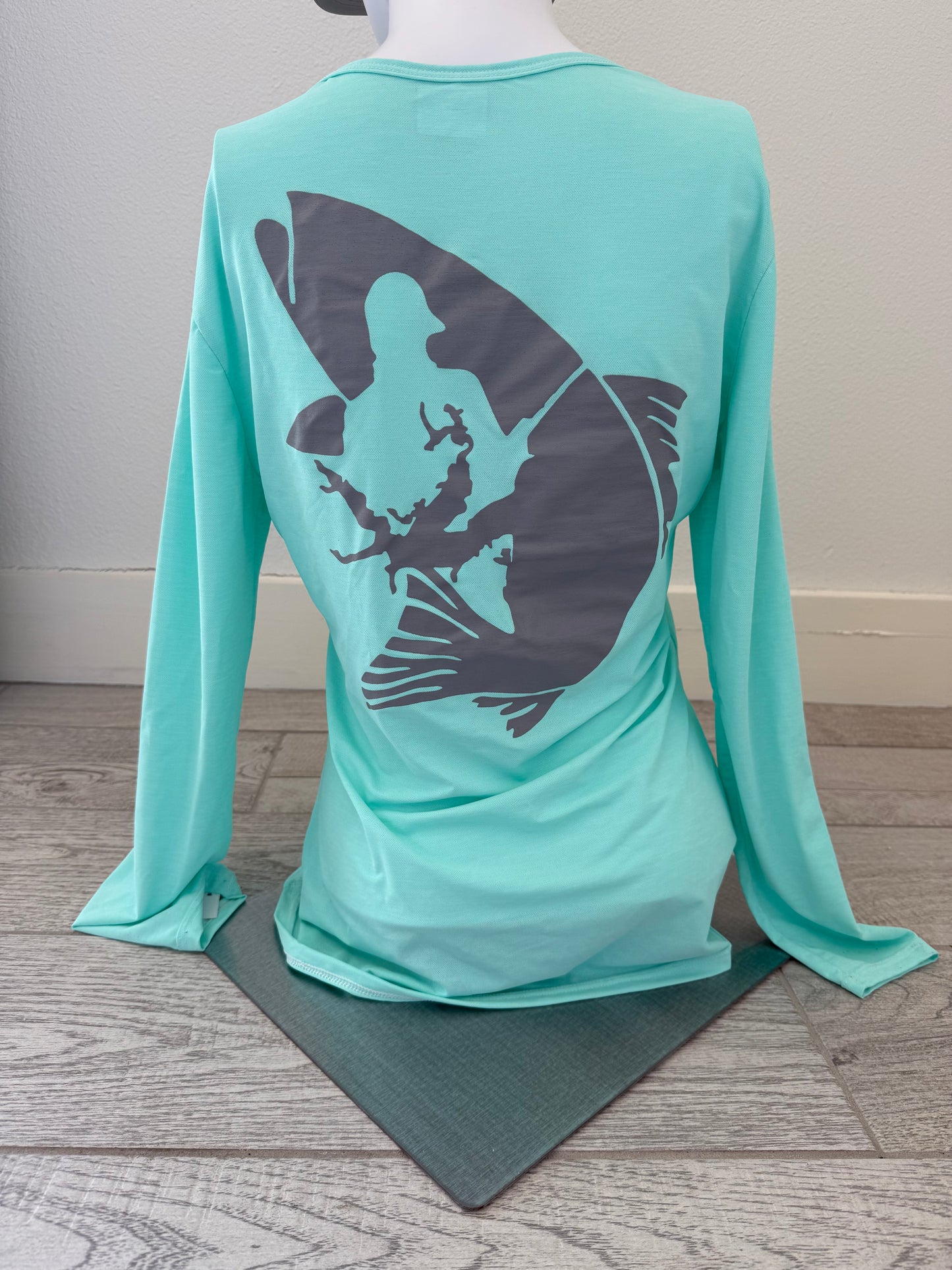 Women's Turquoise Performance Long-sleeve