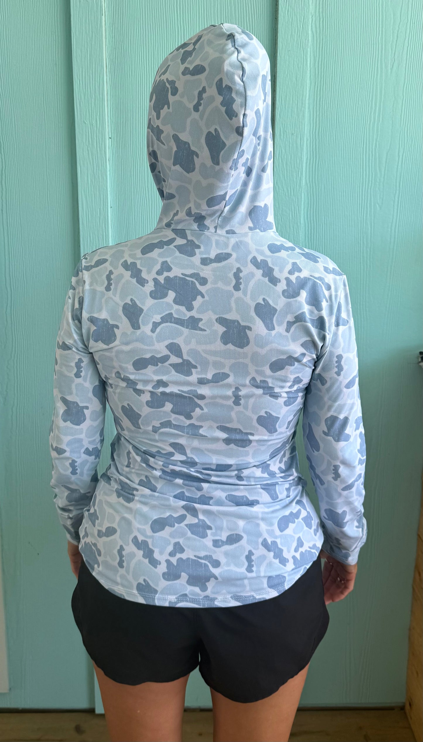 Women's Hooded Light Blue Camo Performance