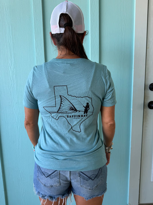 Lady Baffin Texas Logo Blue Lagoon Soft T-Shirt